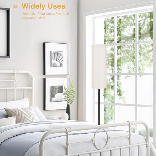 Aooshine Floor Lamp for Living Room Modern, Floor Lamps for Bedrooms, Modern Standing Lamp with Lampshade, 64'' Standard Tall Lamps for Living Room, Reading Light Floor Lamp(Bulb Included)