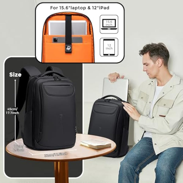 FENRUIEN Business Laptop Backpack for 15.6 Inch 1800D Business Backpack Men with Charging Port Computer Bag Durable Anti-Theft High-Tech Daypack Water-Resistant Casual Daypack