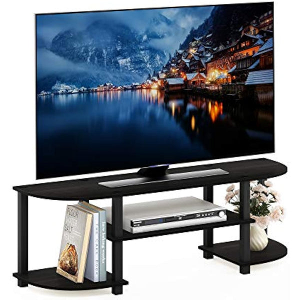 Furinno Turn-S-Tube Wide TV Entertainment Center, TV Unit, TV Stand, Espresso/Black, 120 (W) x 40 (H) x 34 (D) cm