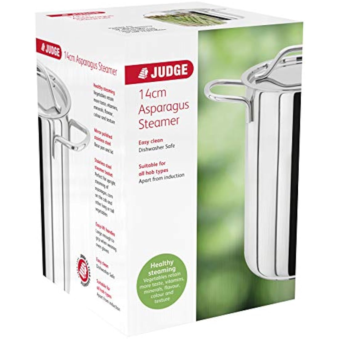 Judge Vegetable Steamer Cooking Pot, 14cm, Stainless Steel Food Steamer with Steamer Pan & Lid, Dishwasher Safe Cookware