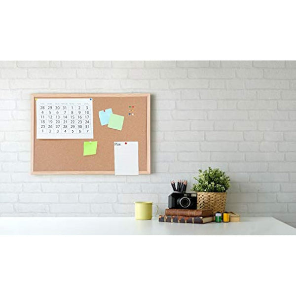 Bi-Office MC030012010 Cork Board Budget, Wood Frame, 60 x 40 cm - Brown (wood )