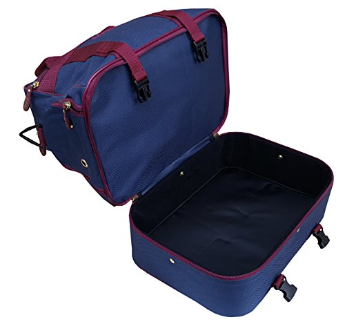 Acclaim Farne Midi Nylon Double Decker Bowlers Level Lawn Flat Green Short Mat Indoor & Outdoor Bowling Bowls Bag New 2025 Model (Navy Blue/Burgundy)