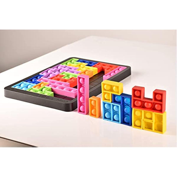 Fidget Jigsaw Pop Game - Satisfying Sensory Anti Stress Popping Puzzle Toy - Stress Relief Squishy Logic Challenge for Kids, Adults for Relaxing - Children's Brain Game - Ideal for special needs - New