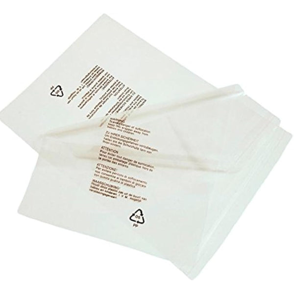 100 Clear Plastic SELF Seal Garment Clothing Bags with Safety Warning RESEALABLE Peel & Seal Polypropylene Clothes T-Shirt Shirt Display Postal Packing Postage Sacks MAILERS - SABCO (14" x 17")