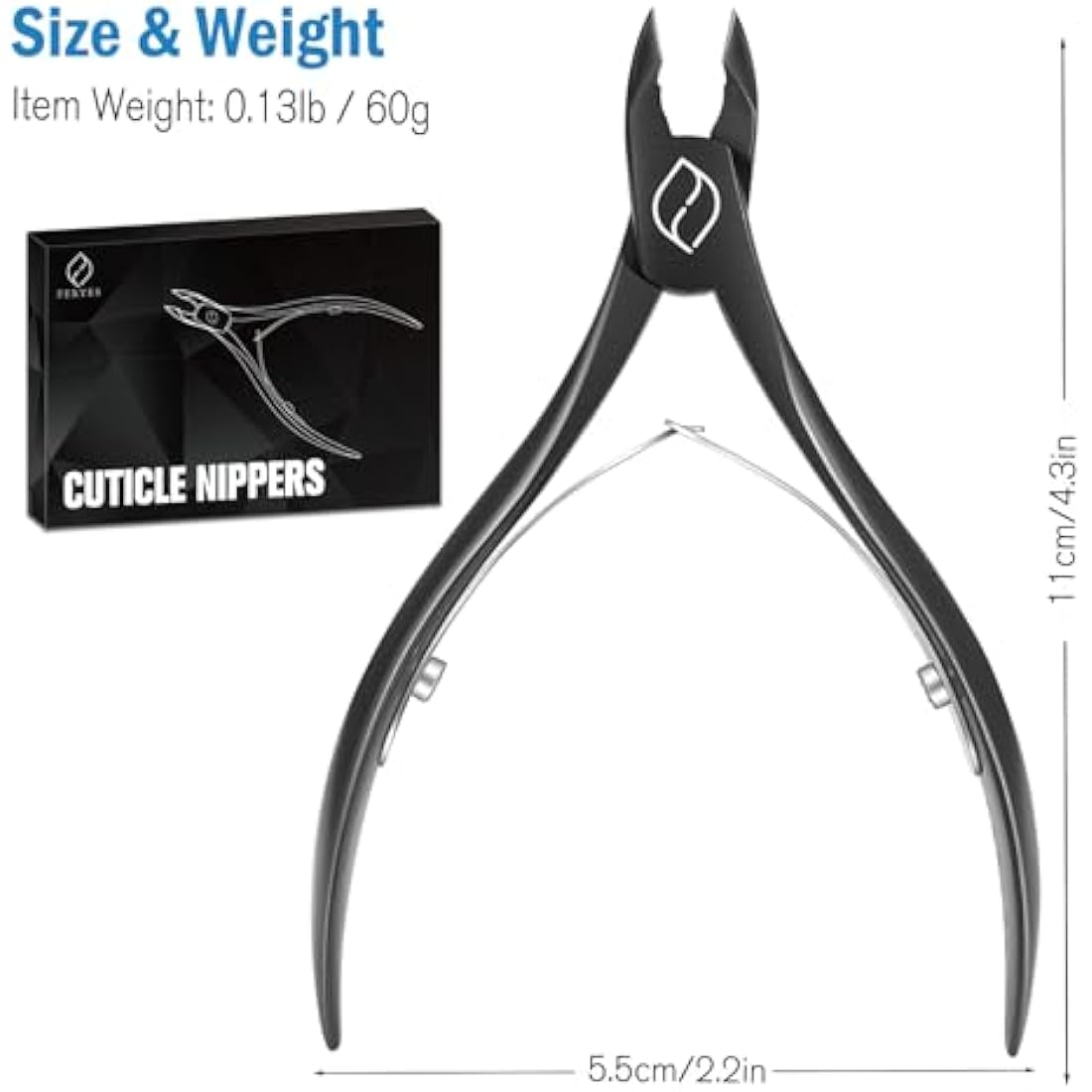 FERYES Cuticle Nippers, Cuticle Cutter and Remover with Cuticle Trimmer for Dead Skin - Professional Manicure Tools and Cuticle Clippers- Stainless Steel