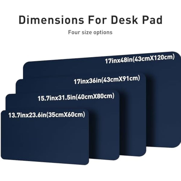Leather Desk Pad Protector,Mouse Mat,Office Desk Mat,Non-Slip PU Leather Desk Blotter,Laptop Desk Pad,Waterproof Desk Writing Pad for Office and Home (80cm x 40cm, Dark Blue)