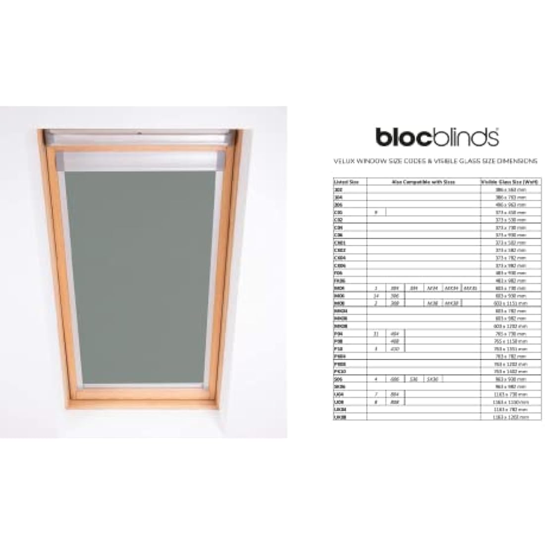 Bloc Skylight Blind for Velux Roof Windows Blockout, Pewter, C04, 73 x 37 cm