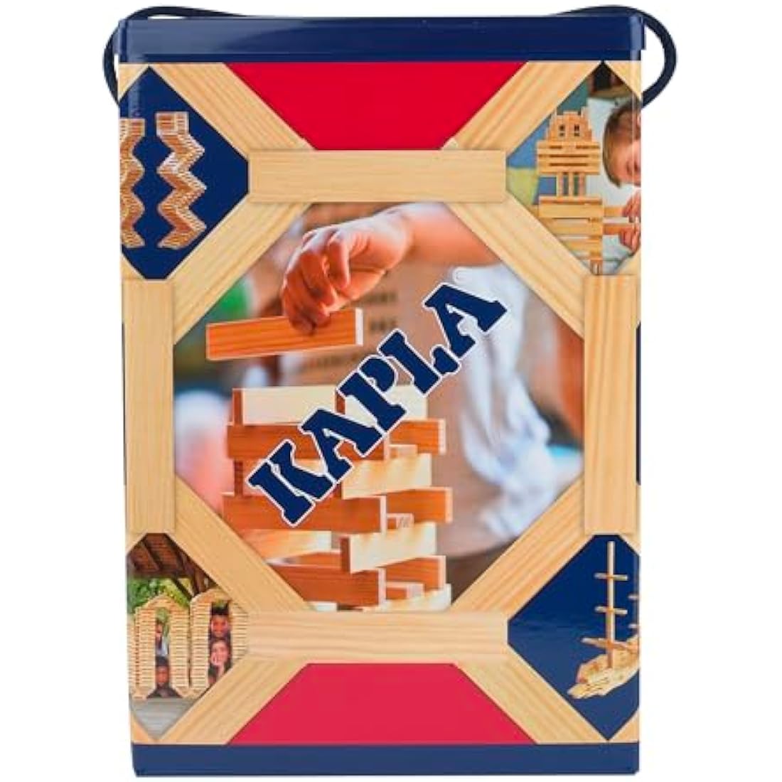 KAPLA box 200 natural planks, Wooden toy, Construction game, from 2 years old