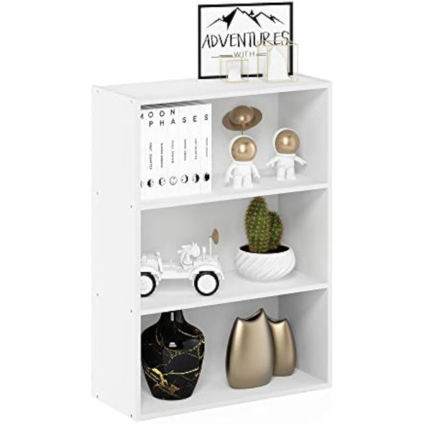 Furinno Pasir 3-Tier Open Shelf, Plain White