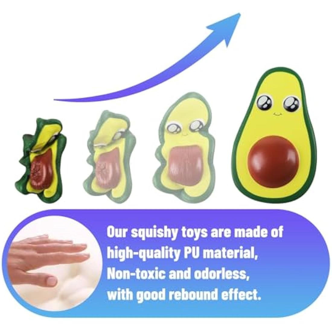 Anboor 2Pcs 4.8 Inches Squishies Avocado Slow Rising Squeeze Toys Kawaii Scented Squishies Fruit Toys Stress Relief for Kids,Party Favors,Birthday Presents