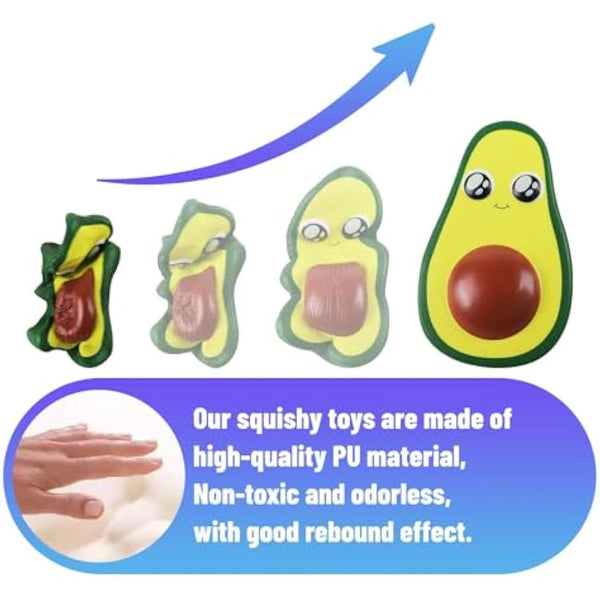 Anboor 2Pcs 4.8 Inches Squishies Avocado Slow Rising Squeeze Toys Kawaii Scented Squishies Fruit Toys Stress Relief for Kids,Party Favors,Birthday Presents