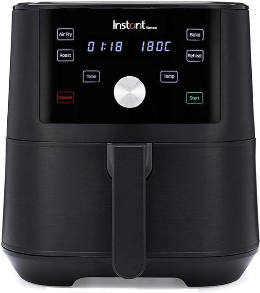 Instant Pot - Versazone Dual Black Air Fryer - Large 8.5L, Family Size - Single Double Basket with Divider - 8 in 1 - Food Dehydrate, Grill, Bake, Roast, Reheat, Non-Stick, Easy Clean, Dishwasher Safe