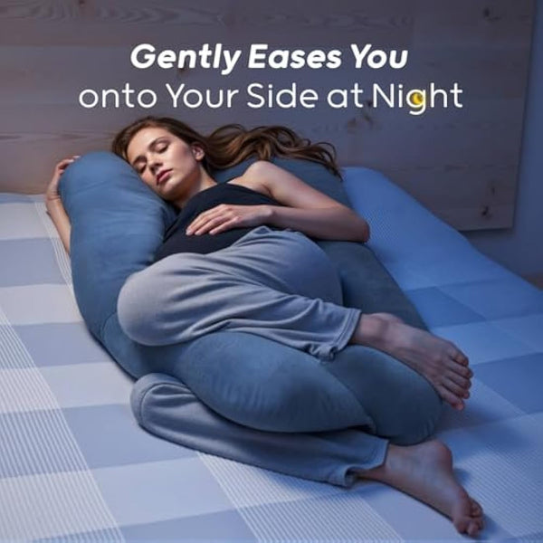 Nuliie Pregnancy Pillow for Sleeping, U Shaped Full Body Pillow Pregnancy Pillows, Maternity Pillow Support for Back, Hips, Legs for Pregnant Women, With Washable Velvet Cover (Grey)