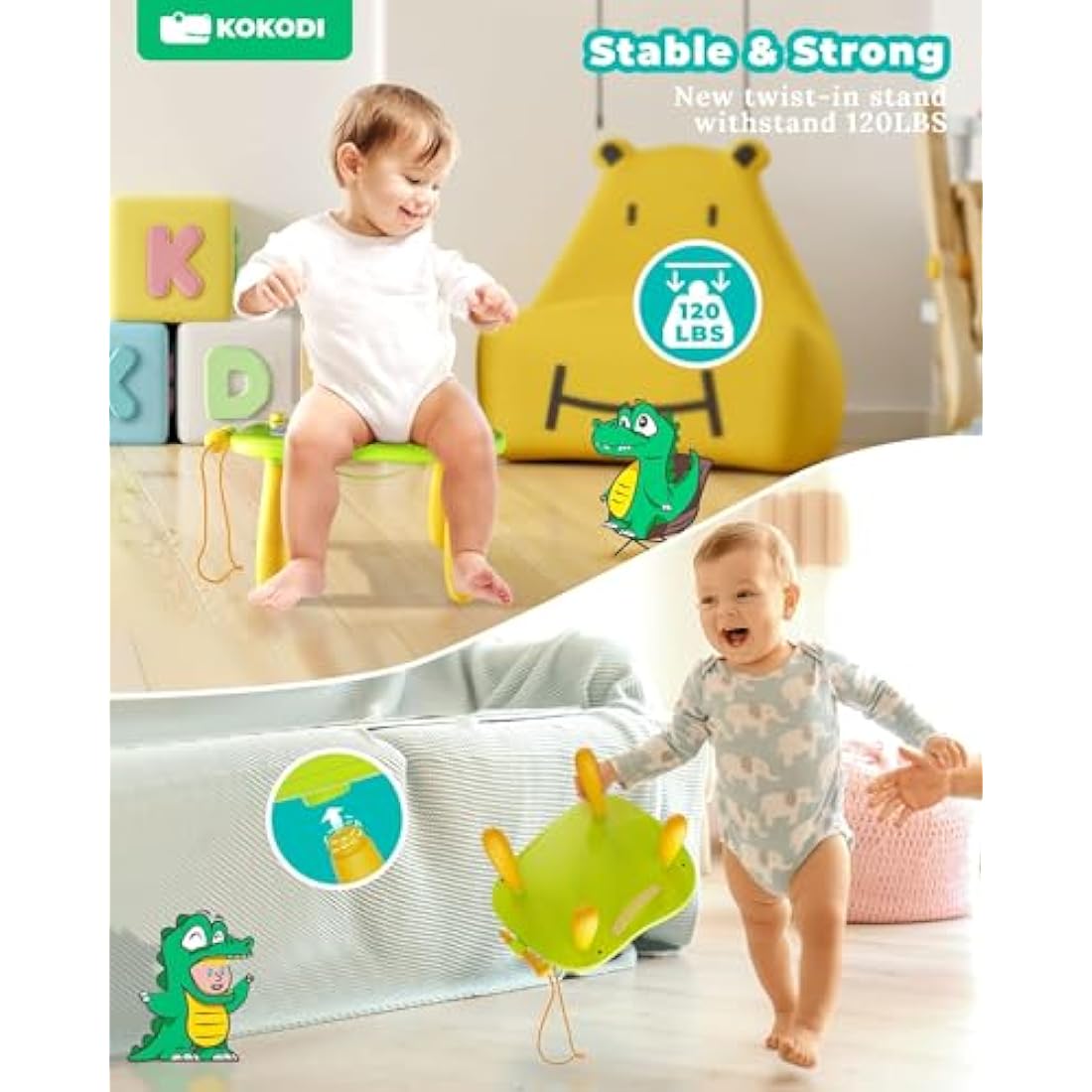 Kokodi Toddler Toys - Magnetic Drawing Board & Writing Tablet for Kids, Educational Learning Travel Toys for 1-3 Year Old Boys & Girls - Yellow