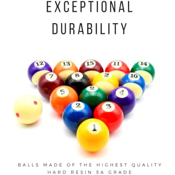 ELITER SPORTS ® - Professional American Pool Billiard Balls Set - 2-1/4" - 16 Billiards Accessories - Made of Pure Resin 5A Grade