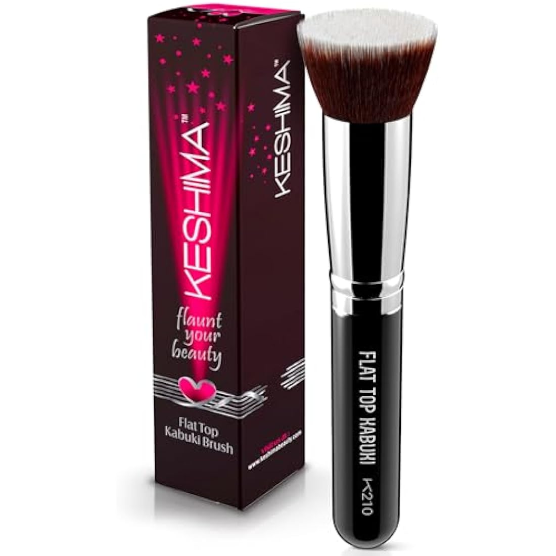 Flat Top Kabuki Foundation Brush By KESHIMA - Premium Makeup Brush for Liquid Foundation, Cream, and Powder - Buffing, Blending Brush, Face Brush