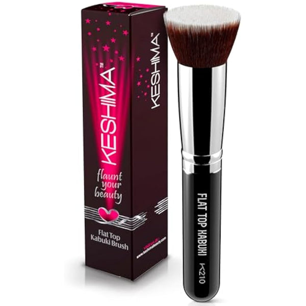 Flat Top Kabuki Foundation Brush By KESHIMA - Premium Makeup Brush for Liquid Foundation, Cream, and Powder - Buffing, Blending Brush, Face Brush