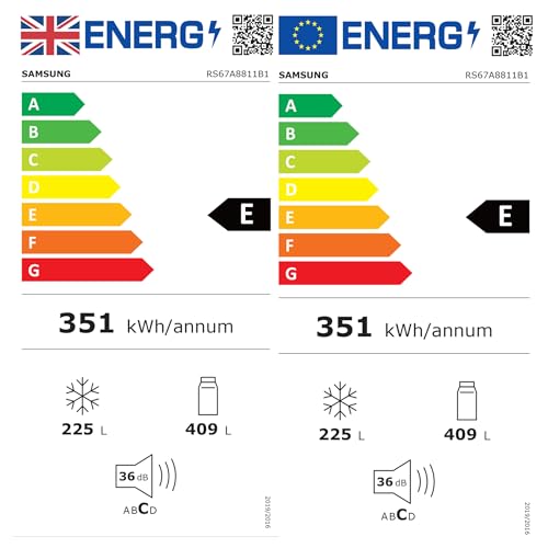 Samsung American Style Fridge Freezer with SpaceMax Technology, Power Cool and Power Freeze Technology, Black, RS62DG5003B1E