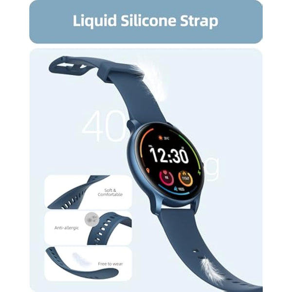 Parsonver Smart Watch(Answer/Make Call), Fitness Watch for Men Women, Smartwatch 100+ Sport Modes IP68 Waterproof, Heart Rate Sleep Monitor, Fitness Tracker for Android iOS, Blue