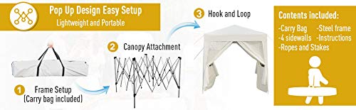 Outsunny 3 x 3(m) Pop Up Gazebo, Water and UV Resistant Party Tent Camping Canopy Marquee with Carry Bag, Blue