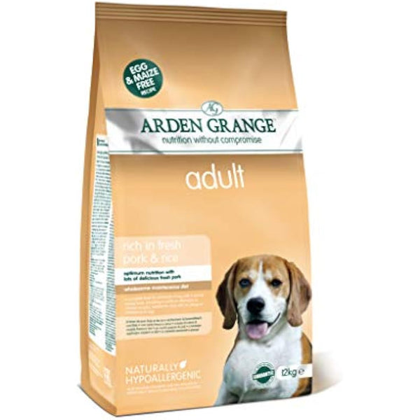 Arden Grange Adult Dry Dog Food Rich in Pork and Rice, 12 kg