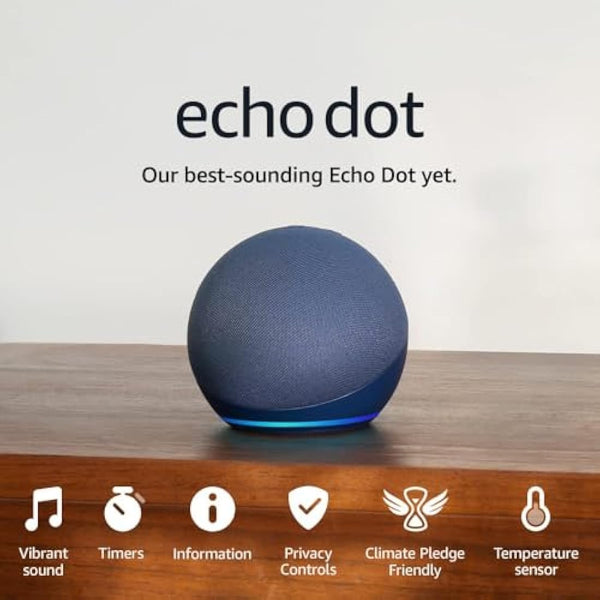Echo Dot (Newest gen) | Big vibrant sound Wi-Fi and Bluetooth smart speaker with Alexa | Deep Sea Blue