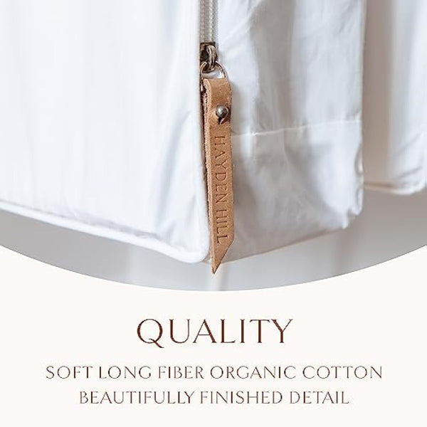 Hayden Hill Luxury Organic Cotton Garment Bag - Long 58 Inch - Breathable Dress Cover - For Clothes & Full Length Coats - Carbon Neutral