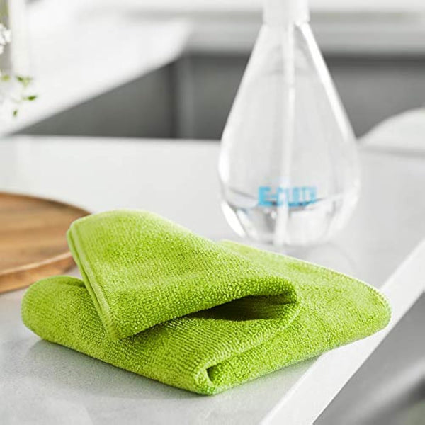 E-Cloth General Purpose Microfibre Cloth, Multipurpose Cleaning Cloth for Household Surfaces, Washable and Reusable, 100 Wash Promise, Green, 10 Pack