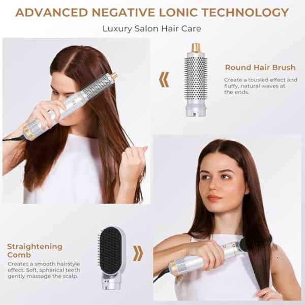 Air Styler Magic Hair Styler- 5 in 1 Hair Dryer Brush Ionic Air Curler,Blowout Airflow, Blow Dryer Brush Set,Multi Styler Tools fo Fast Drying Styling Curling Straightening Hair