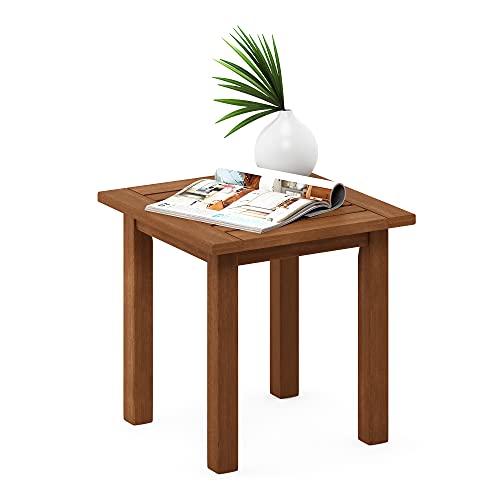 Furinno Outdoor Patio End, Side Tables, Wood, Natural, 45 (W) x 43.9 (H) x 44.45 (D) cm,FG18506