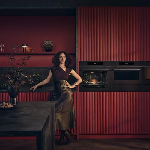 AEG 3000 Series Surroundcook Integrated Oven BEX335011B, 72L Multilevel Cooking, Turbo Grill, Defrost, Led Display, XL Baking Tray, Aqua Clean, Built-in Oven 590x560x550mm, Class A+++ Black