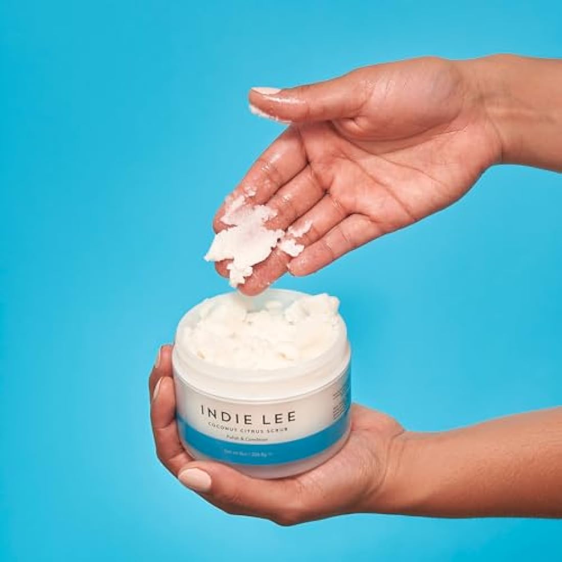 Indie Lee Coconut Citrus Body Scrub - Hydrating Shower + Bath Exfoliating Body Scrub with Cane Sugar + Jojoba Oil for Removing Dead Skin on Legs, Elbows, Hands - Great for Rough, Dry Skin (8oz/226.8g)