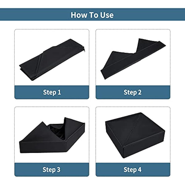 Joyoldelf Drawer Organisers Dividers 2 Packs Wardrobe Organiser, 24 Cell Collapsible Closet Cabinet Organizer Underwear Storage Boxes for Storing Socks, Bra, Handkerchiefs (Black)