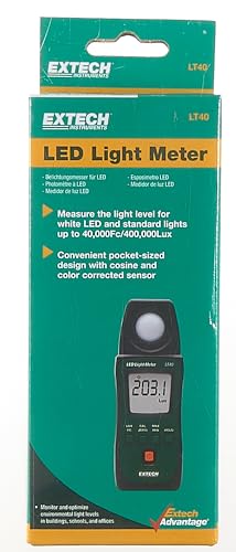 Extech LT40 LED Light Meter for Measure The Illuminance of White LED Light