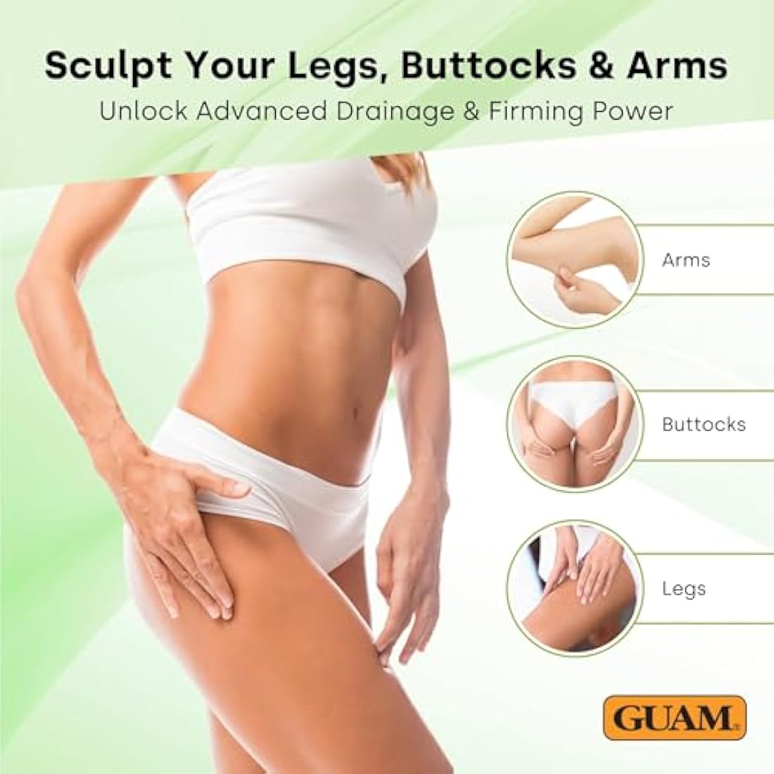 GUAM Cellulite Seaweed Mud Dren Plus for Legs, Buttocks & Arms - 500g Anticellulite Body Mask Target Fat Deposits, Swelling and Signs of Aging - Slimming, Skin Firming Antioxidant Cellulite Remover