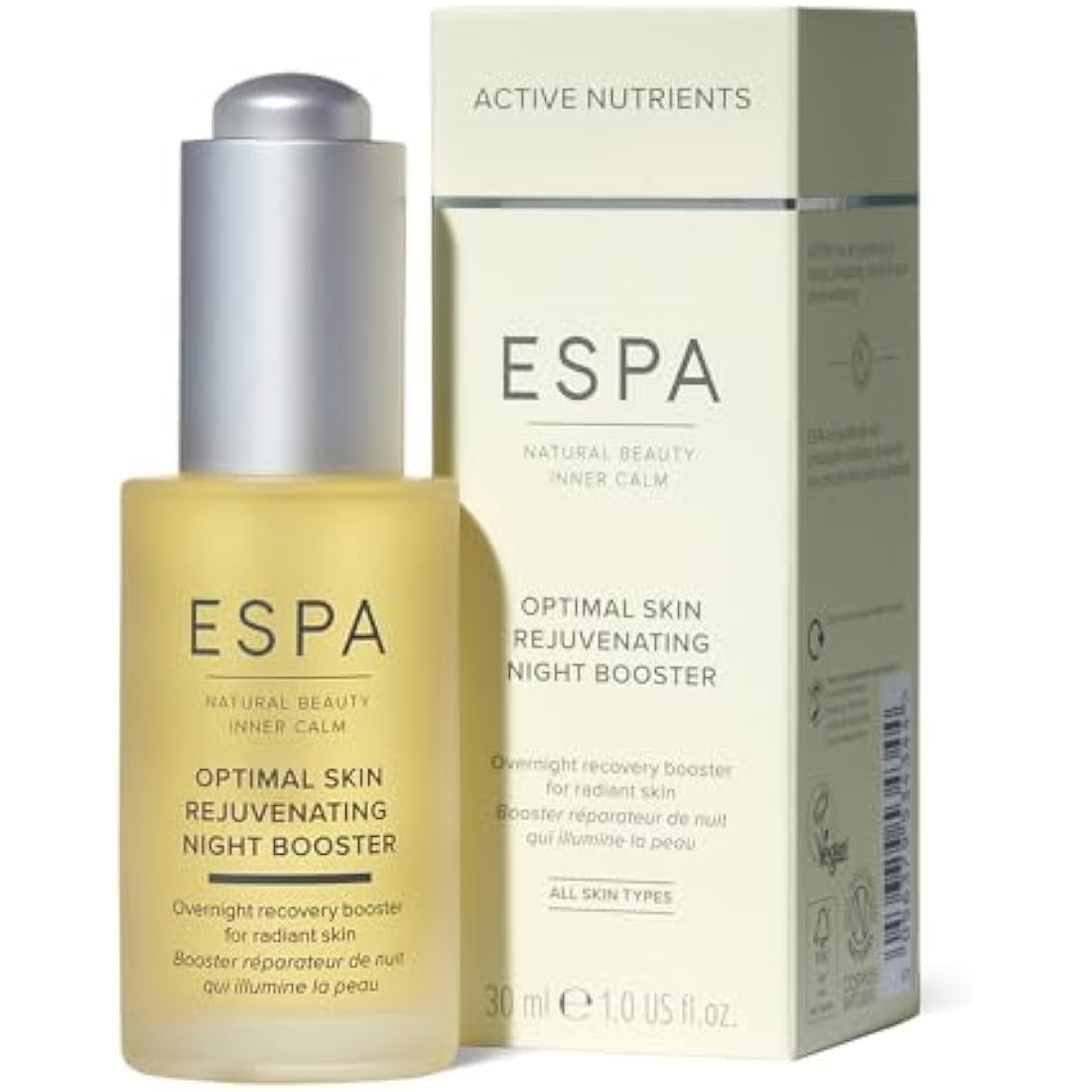 ESPA | Optimal Skin Rejuvenating Night Booster | 30ml | Revitalises and Smooths | Protects Skin's Moisture Barrier | Bio Retinol & Vitamin E | Add To Moisturiser or Serum