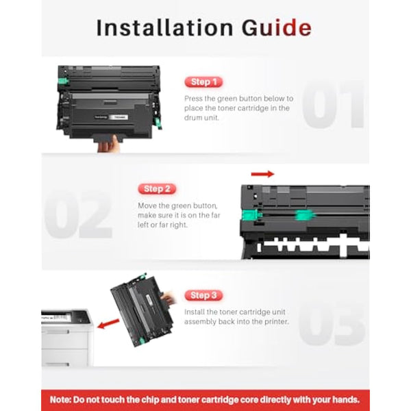 Halloya DR3400 Drum Unit for Brother DCP-L5500DN L6600DW HL-L5000D L5100DN L5100DNT L5200DW L6250DN L6300DW L6300DWT L6400DW L6400DWT MFC-L5700DN L5750DW L6800DW L6800DWT L6900DW (2 Pack)