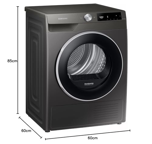 Samsung Series 6 DV90T6240LH/S1 with OptimalDry™, Freestanding Heat Pump Tumble Dryer, 9 kg, White, A+++ Rated