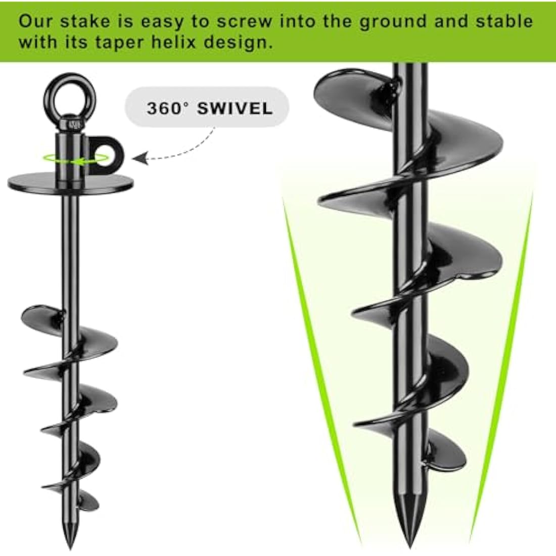 Dog Tie Out Chains and Stake, 30ft Chew Proof Stainless Steel Dog Chains for Outside, 15" Heavy Duty Dog Anchor for Dogs Up to 125lbs, Fully Welded, No Tangle, Ideal for Yard and Camping