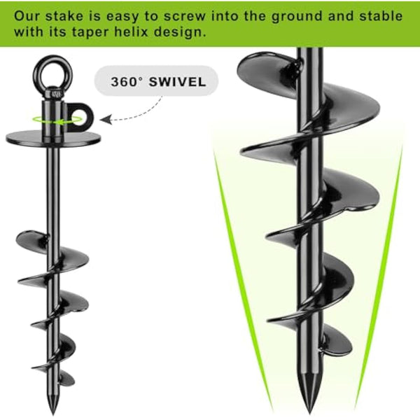 Dog Tie Out Chains and Stake, 30ft Chew Proof Stainless Steel Dog Chains for Outside, 15" Heavy Duty Dog Anchor for Dogs Up to 125lbs, Fully Welded, No Tangle, Ideal for Yard and Camping