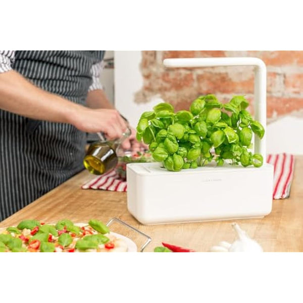 Click and Grow Smart Garden | Easier than Hydroponics growing system | Grow Your Own Kits | Indoor Herb Garden | 3 Basil Pods included, White
