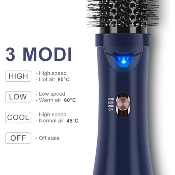 One-Step Hair Dryer Brush, Blow Dry Hair Brush, 4 in 1 Hot Brushes for Hair Styling, Drying, Volumizing, Straighten, Negative Ion Care Hot Air Brush, 1000W, Prussian Blue