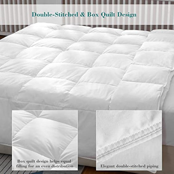 Threads For Bed 4.5 tog Down & Feather Duvet, Double Size Duvet, Ideal Comfort For Spring & Summer Months, 100% Cotton Down Proof Fabric, Premium Box-Stitch Design, Breathable & Machine Washable