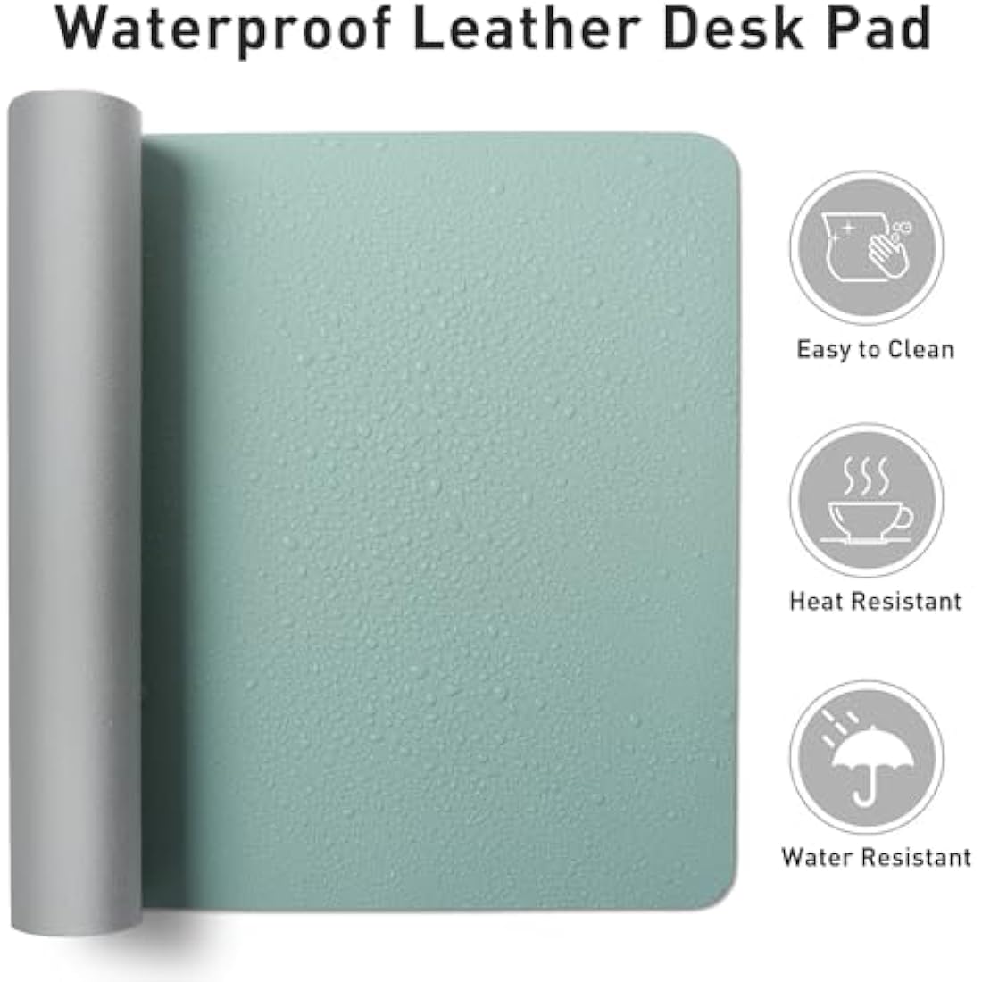Aothia Leather Pad, Mouse Mat, Office Desk Pad, Non-Slip PU Leather Desk, Laptop Desk Pad, Waterproof Desk Writing Pad for Office and Home (60 cm x 35 cm, Light Blue)