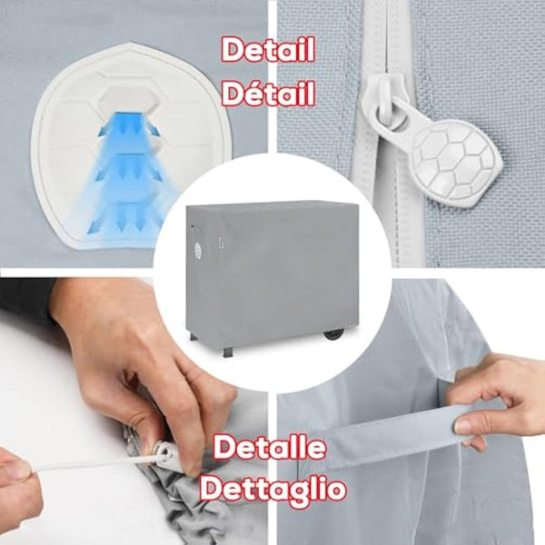 Turtle Life BBQ Grill Cover, 46 Inch Heavy Duty Waterproof Barbecue Gas Grill Covers for Flat Top Griddle, Anti-Fading Cover for 3-4 Burner Gas BBQ Grill, Grey 120x60x100cm