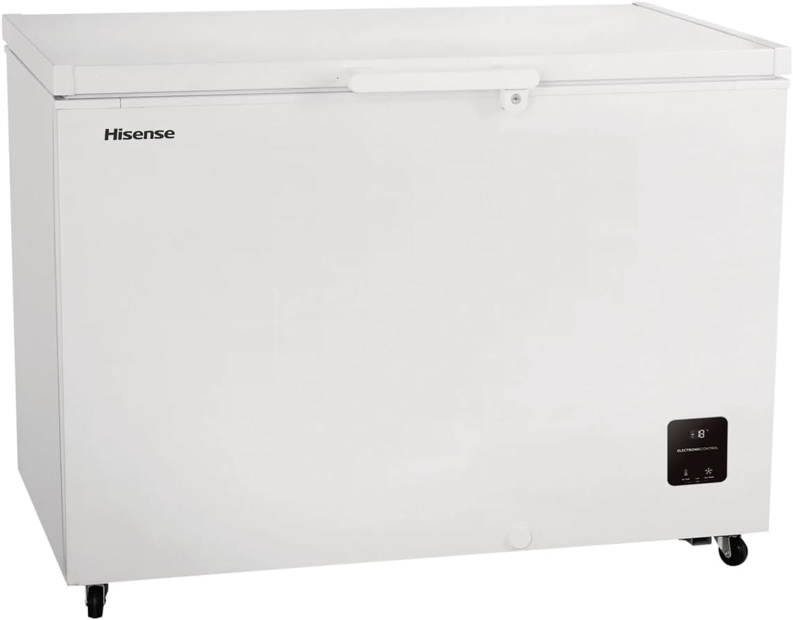 Hisense FC386D4AWLE 297Litres Freestanding Chest Freezer, 4 Star Freezer Rating, E Rated in White