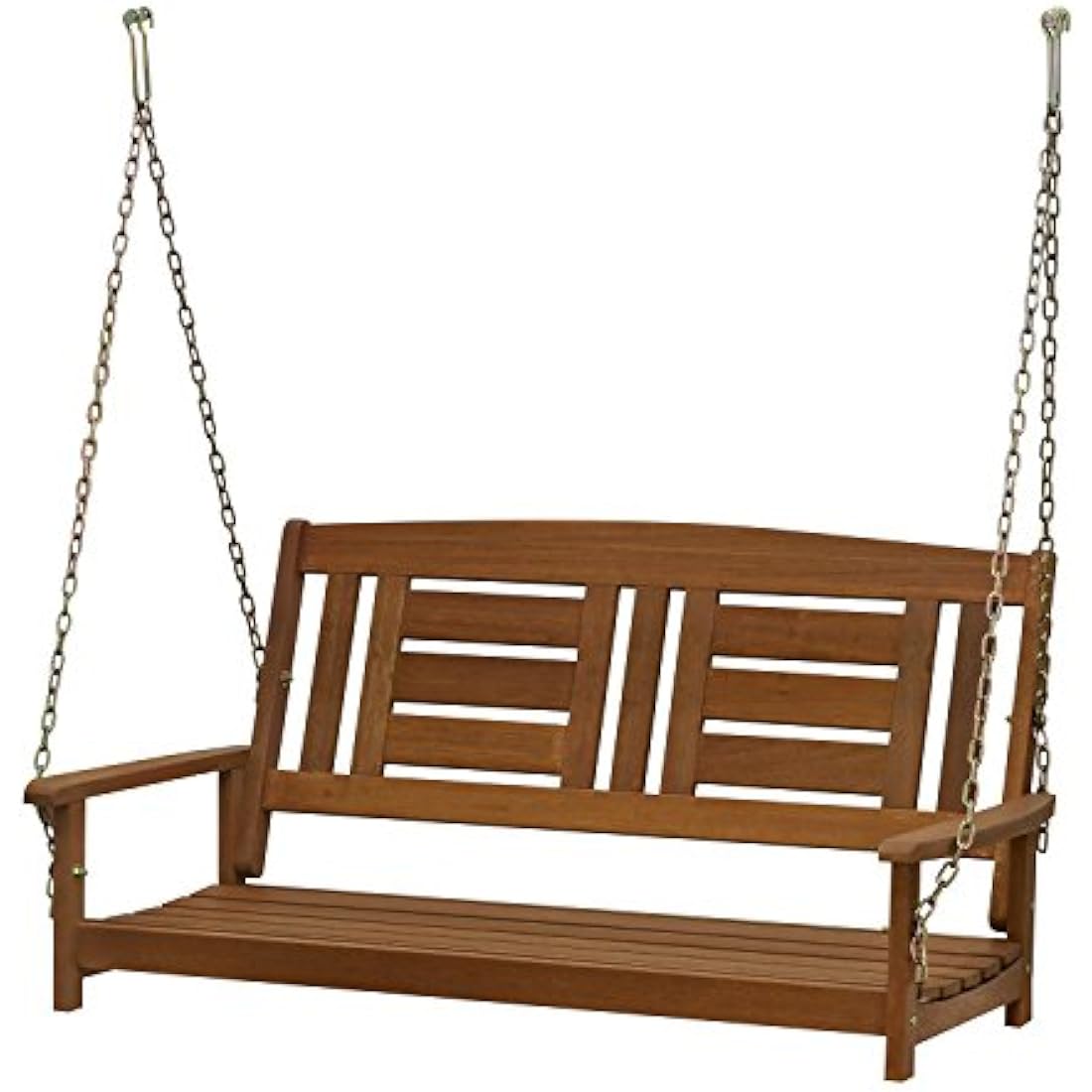 Furinno Tioman Hardwood Hanging Porch Swing with Chain, Natural