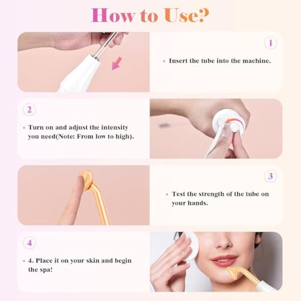 High F-requency Wand, iklestar High F-requency Facial Machine for Hair Growth with 6 Glass Tubes, Handheld Hair Wand Kit for Home Use