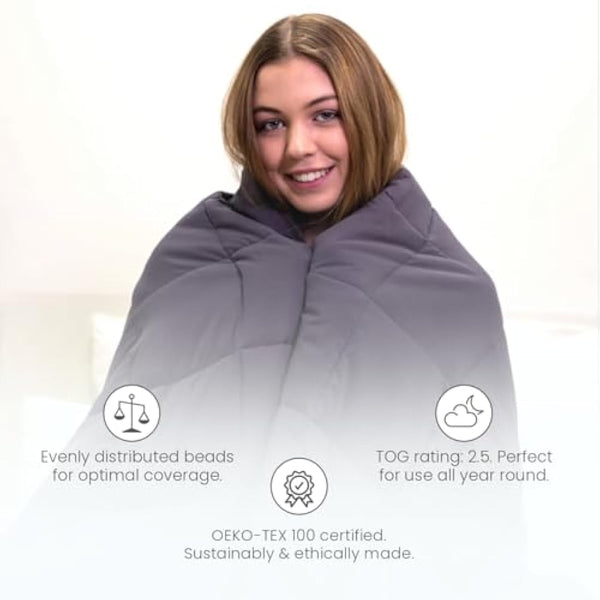 Allure Weighted Blanket for Adults, Single Size Anxiety Blanket for Insomnia, Stress, 4kg, 122 x 185cm