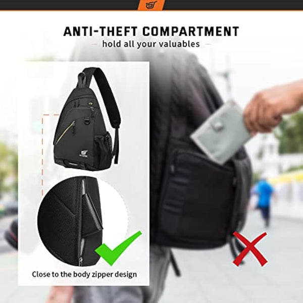 SKYSPER Sling Laptop Bag (Up to 13 Inch) - 18L Crossbody Sling Backpack Travel Shoulder Bag Hiking Daypack for Men Women